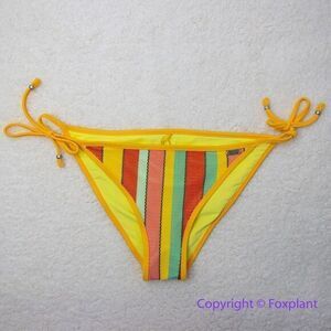 NEW Banana Moon rainbow stripes string tie up teens bikini bottom, size M